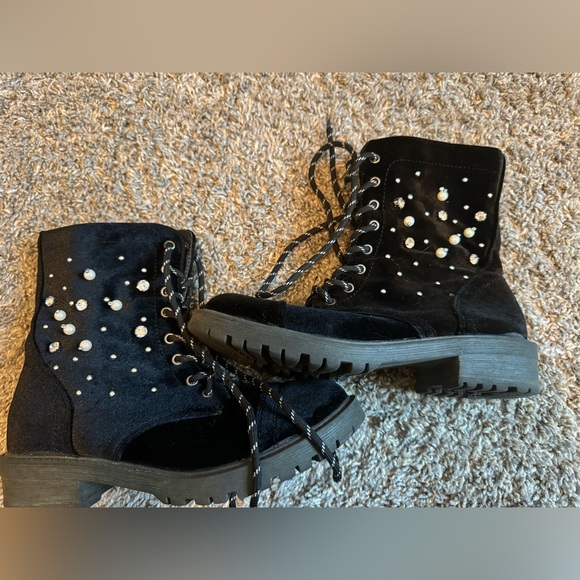 Madden Girl Pearl & Rhinestone Booties - Picture 2 of 6